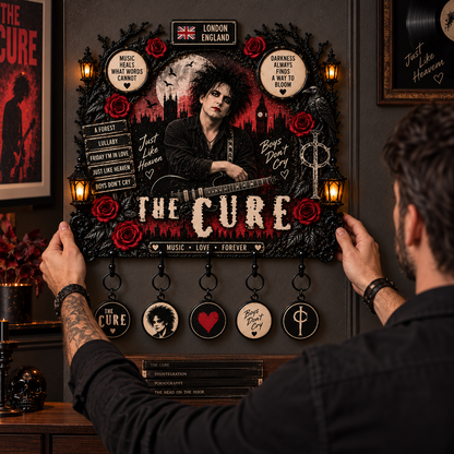 The Cure Boys Don’t Cry Wall Key Holder – Just Like Heaven Gothic Rock Music Home Decor