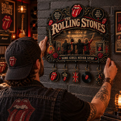 The Rolling Stones It’s Only Rock ’N’ Roll Vintage Key Holder – Music Legend Wall Key Rack