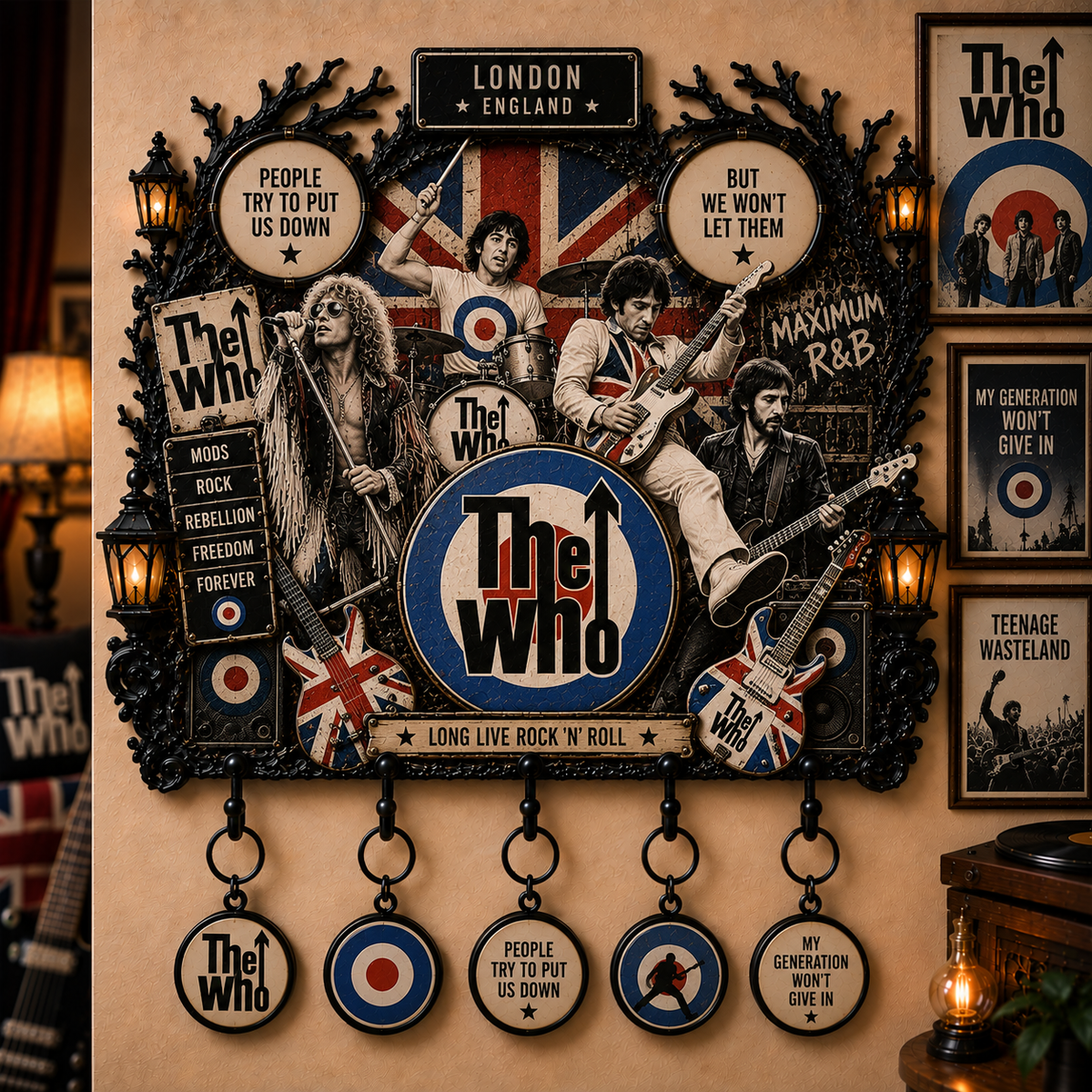 The Who Long Live Rock ’N’ Roll Wall Key Holder – Music Legend Wall Key Rack