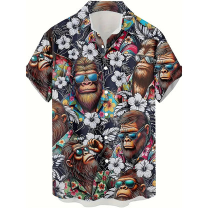 Funny Bigfoot Hawaiian Shirt
