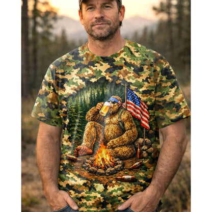 BIGFOOT CAMPFIRE CAMOUFLAGE ALL OVER PRINT SHIRT
