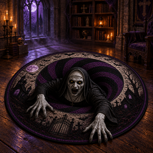 Valak The Nun 3D Illusion Halloween Round Rug