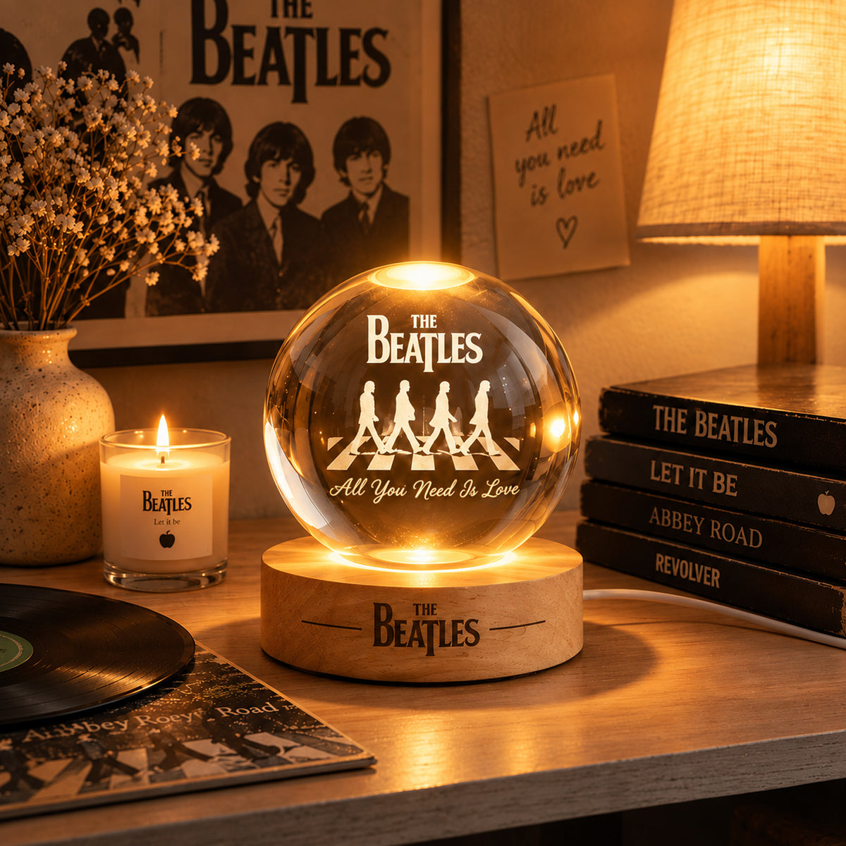 The Beatles All You Need Is Love Crystal Ball Night Light