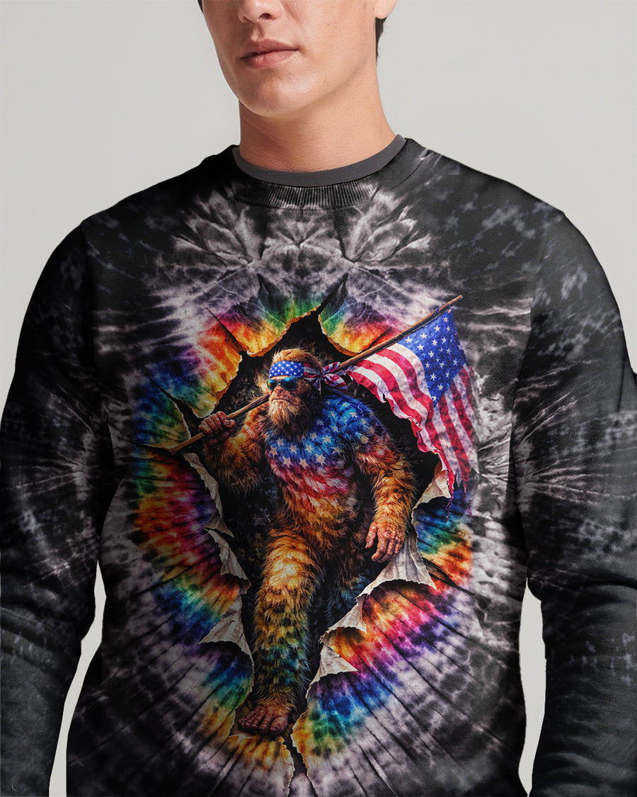 BIGFOOT WITH FLAG SWIRL ALL OVER PRINT SHIRT