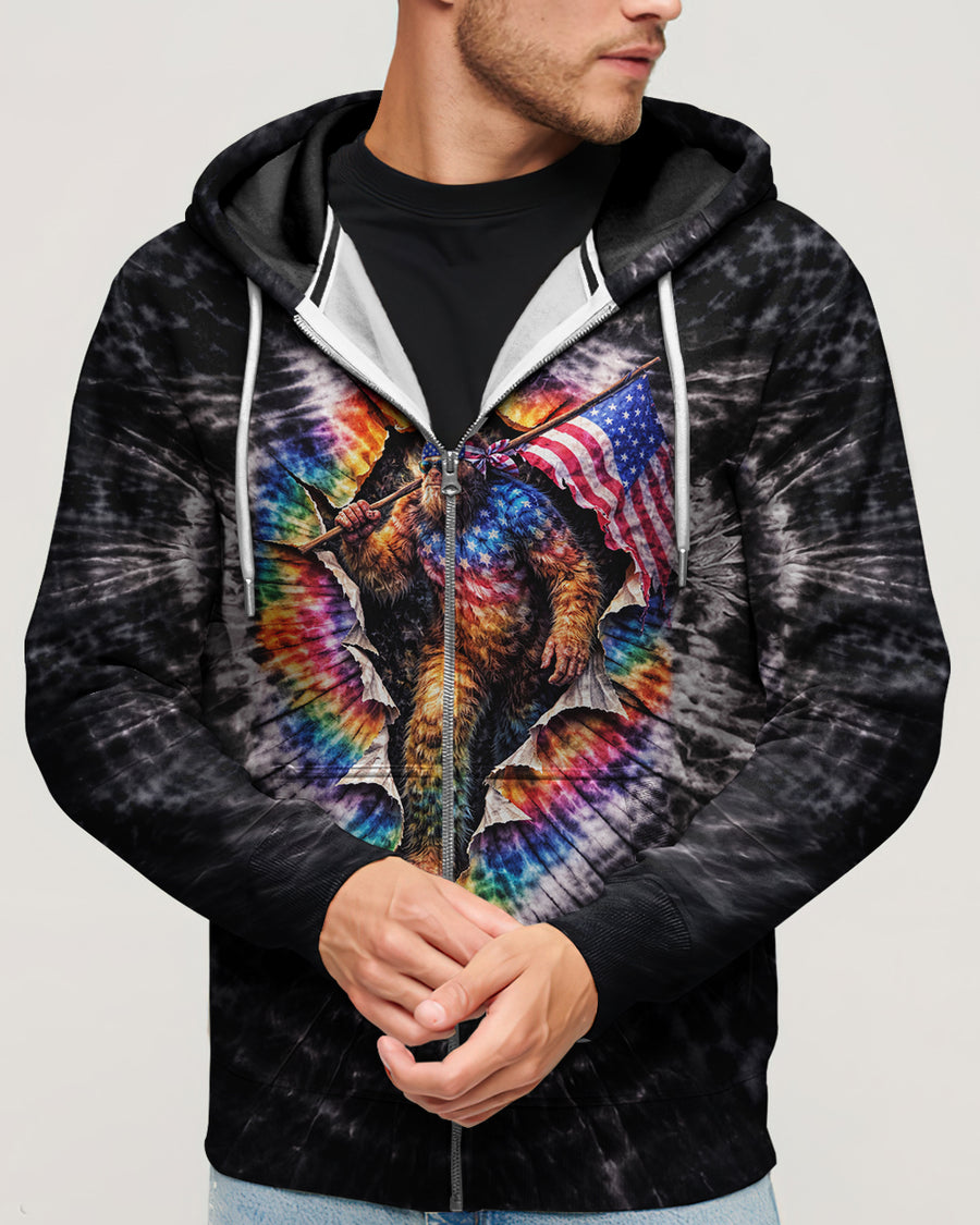 BIGFOOT WITH FLAG SWIRL ALL OVER PRINT SHIRT