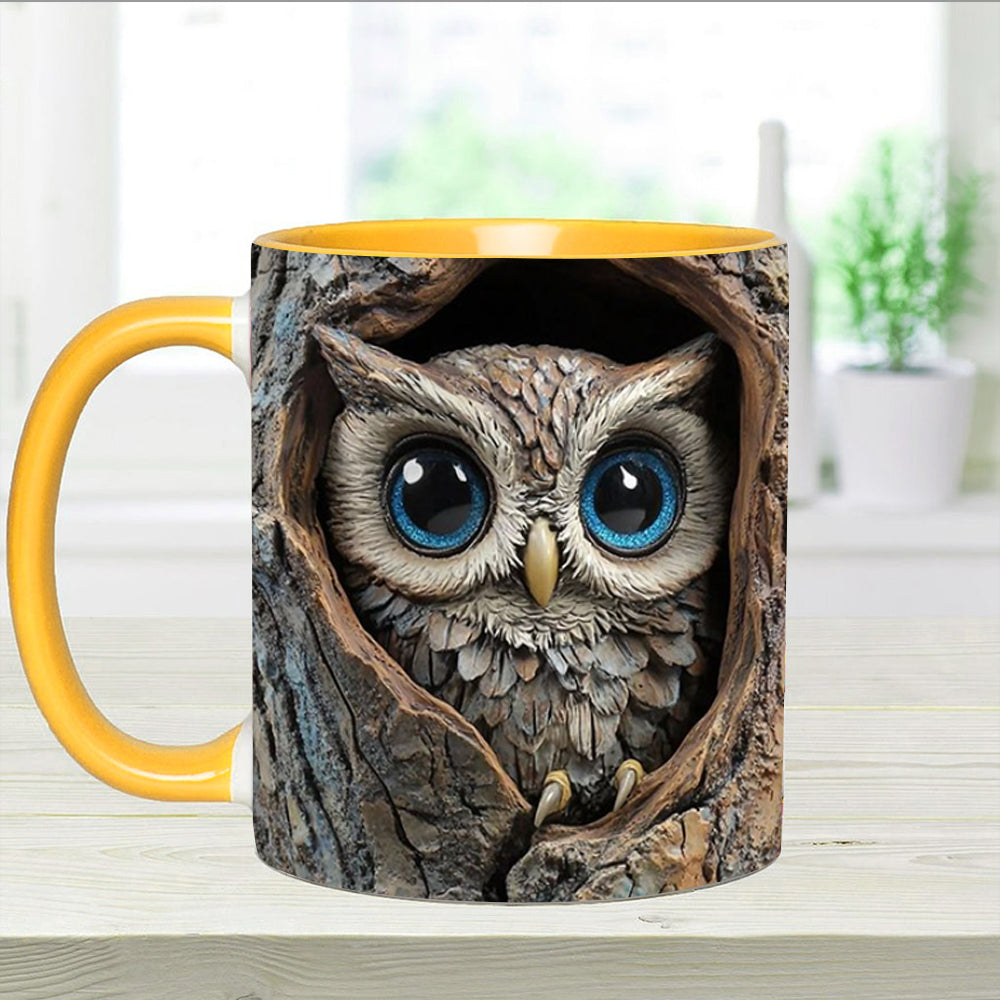 Owl accent mug - Personalized Accent Mug