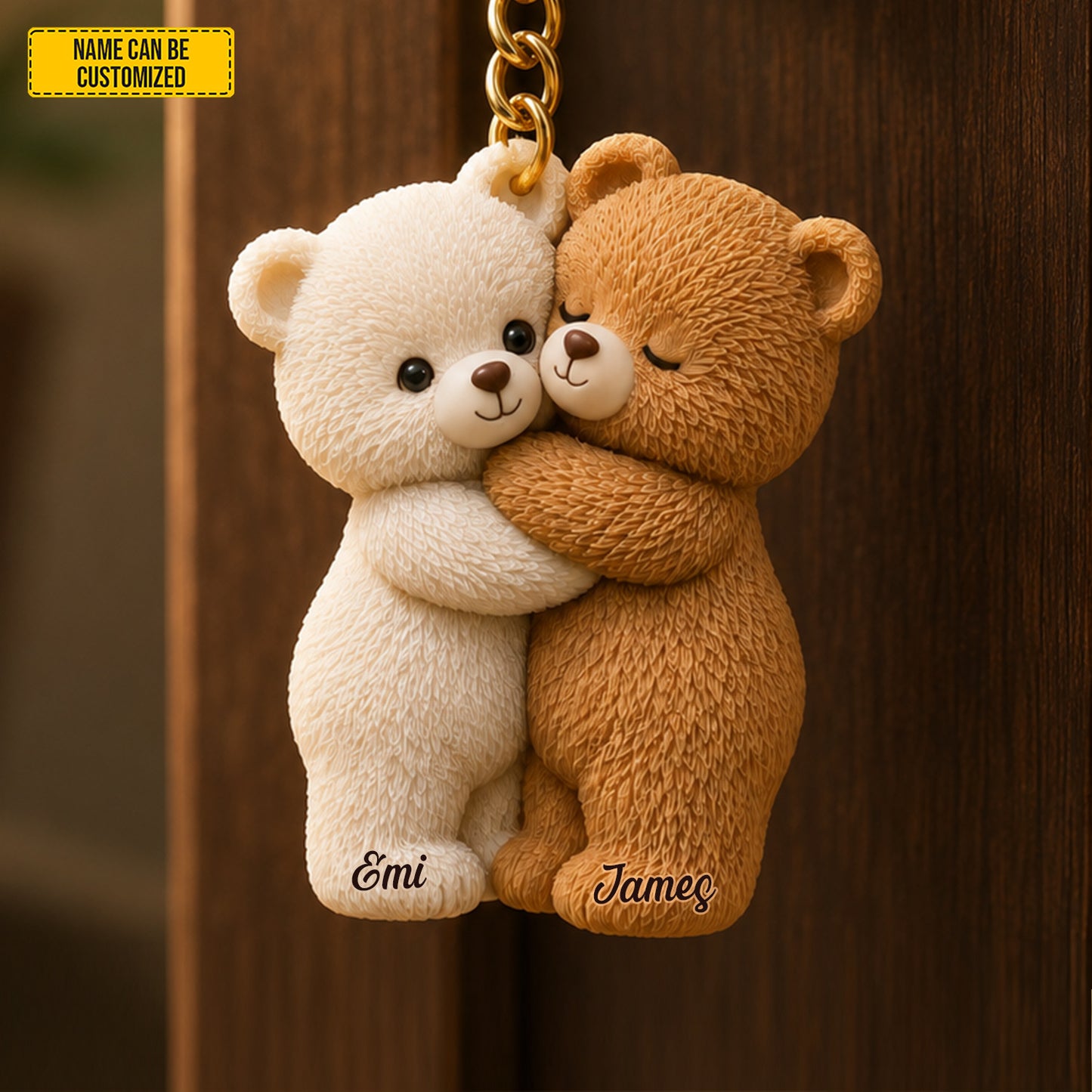 Cute Couple Bear – Personalized Bear Keychain