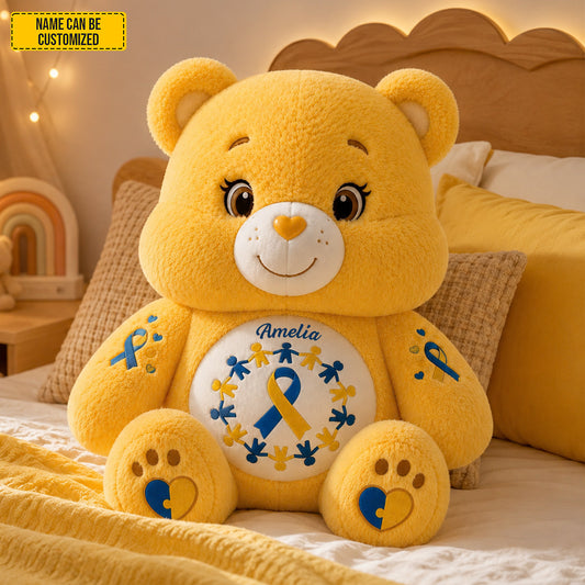 Personalized Down Syndrome Awareness Bear Custom Shape Pillow