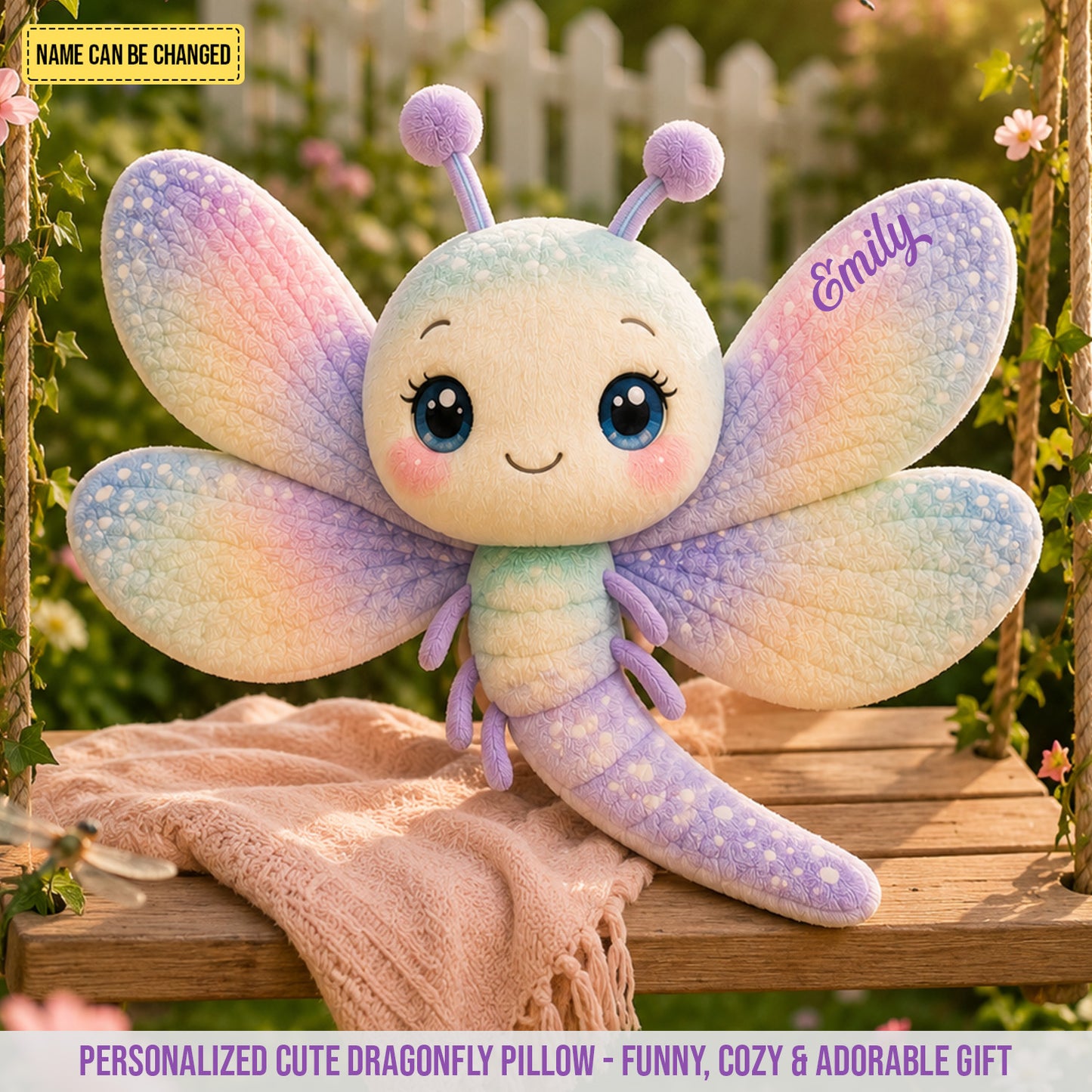 Personalized Cute Dragonfly Custom Shaped Pillow