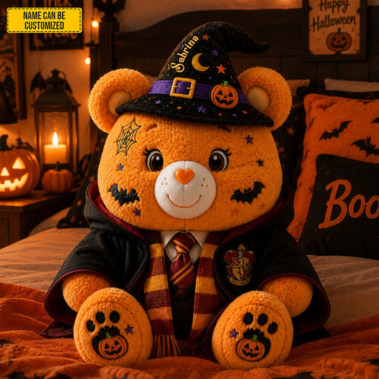Personalized Halloween Wizard Bear Shape Pillow