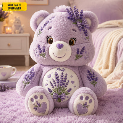 Personalized Lavender Bear Custom Shaped Pillow