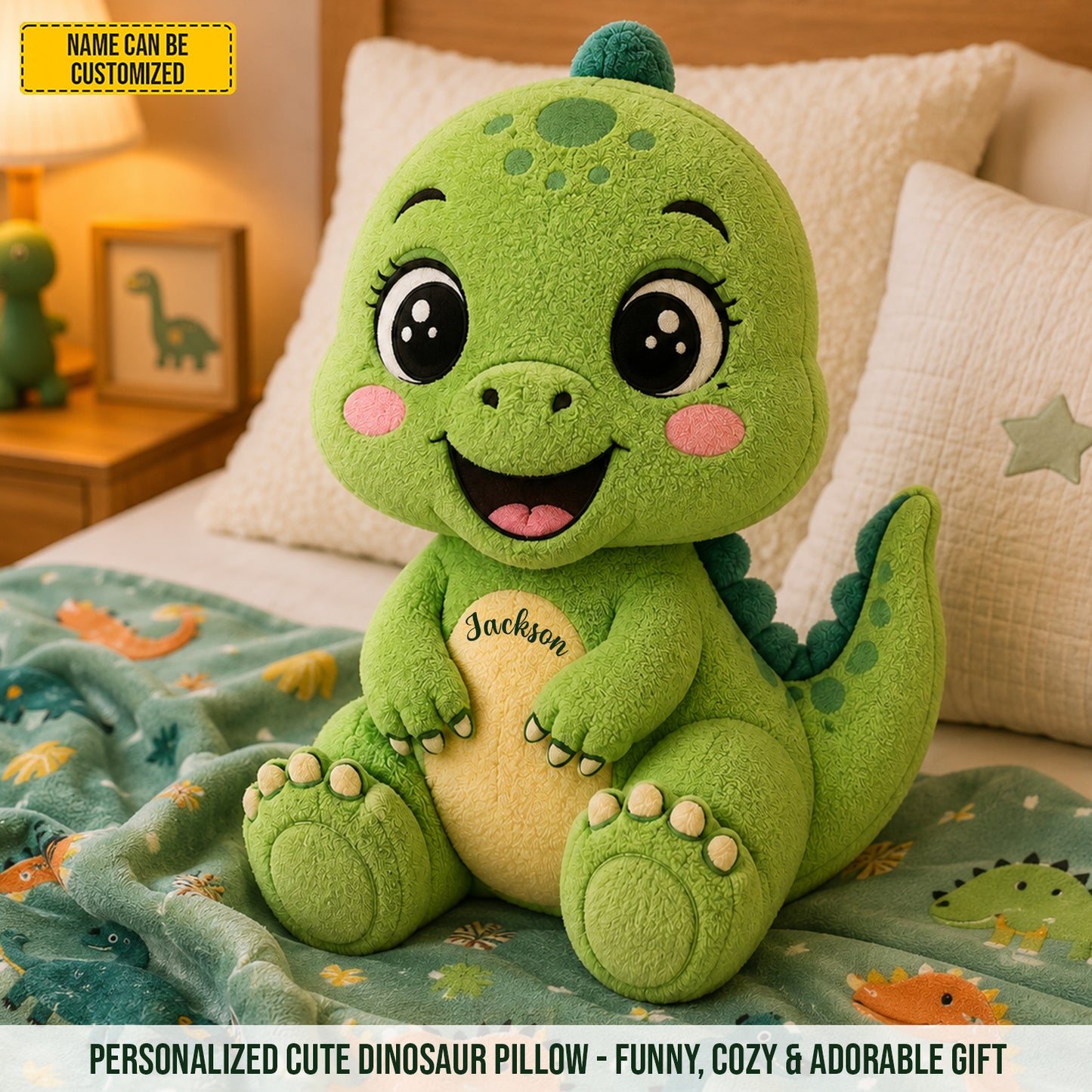 Personalized Cute Dinosaur Custom Shape Pillow