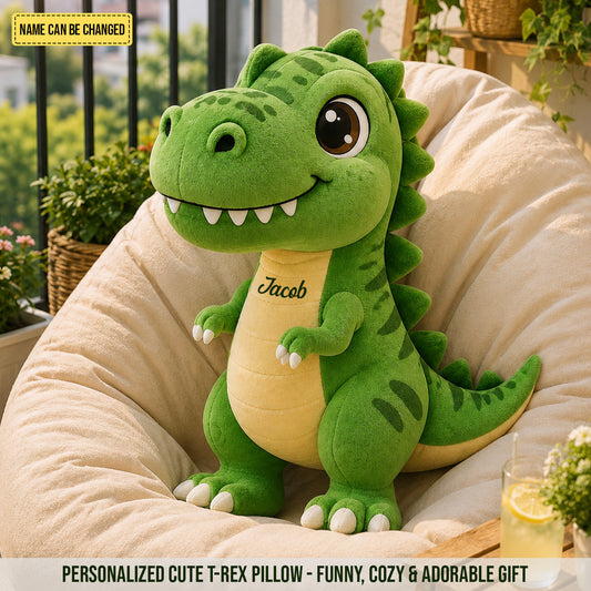 Personalized Cute T-Rex Custom Shaped Pillow