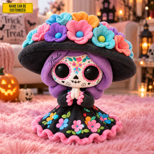 Personalized Sugar Skull Girl Custom Shaped Pillow