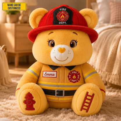 Personalized Firefighter Bear Custom Shaped Pillow