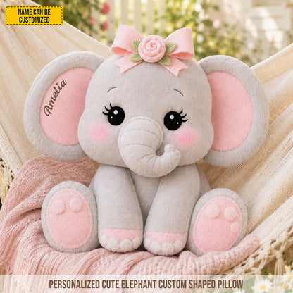 Personalized Cute Elephant Pillow