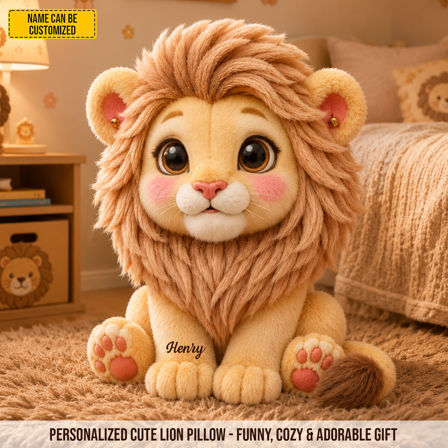Personalized Cute Lion Custom Shaped Pillow