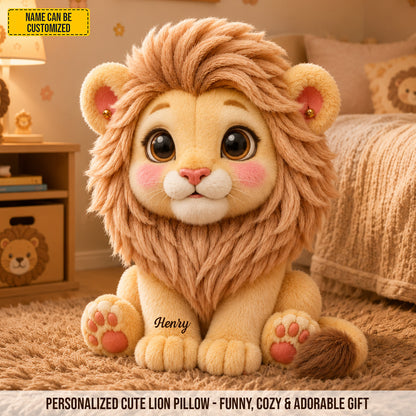 Personalized Cute Lion Custom Shaped Pillow