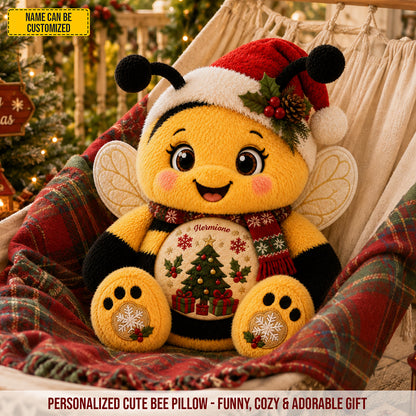 Personalized Christmas Bee Pillow