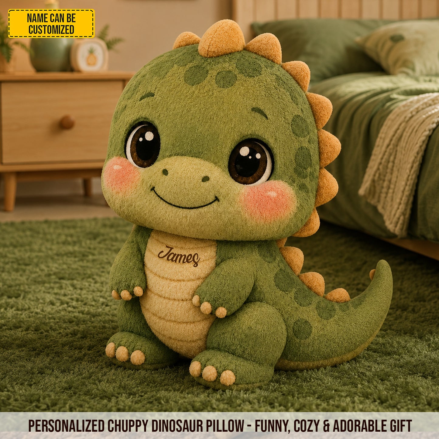 Personalized Cute Dinosaur Custom Shape Pillow