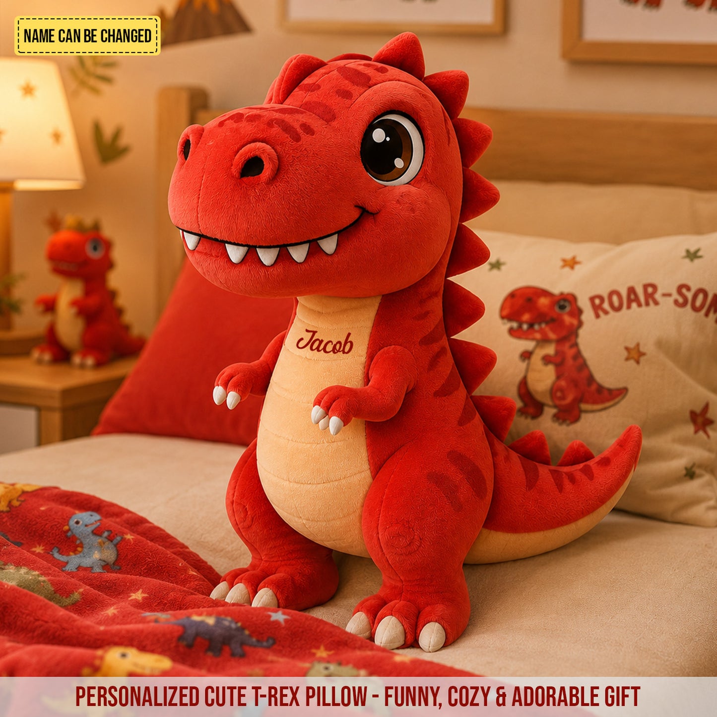 Personalized Cute T-Rex Custom Shape Pillow