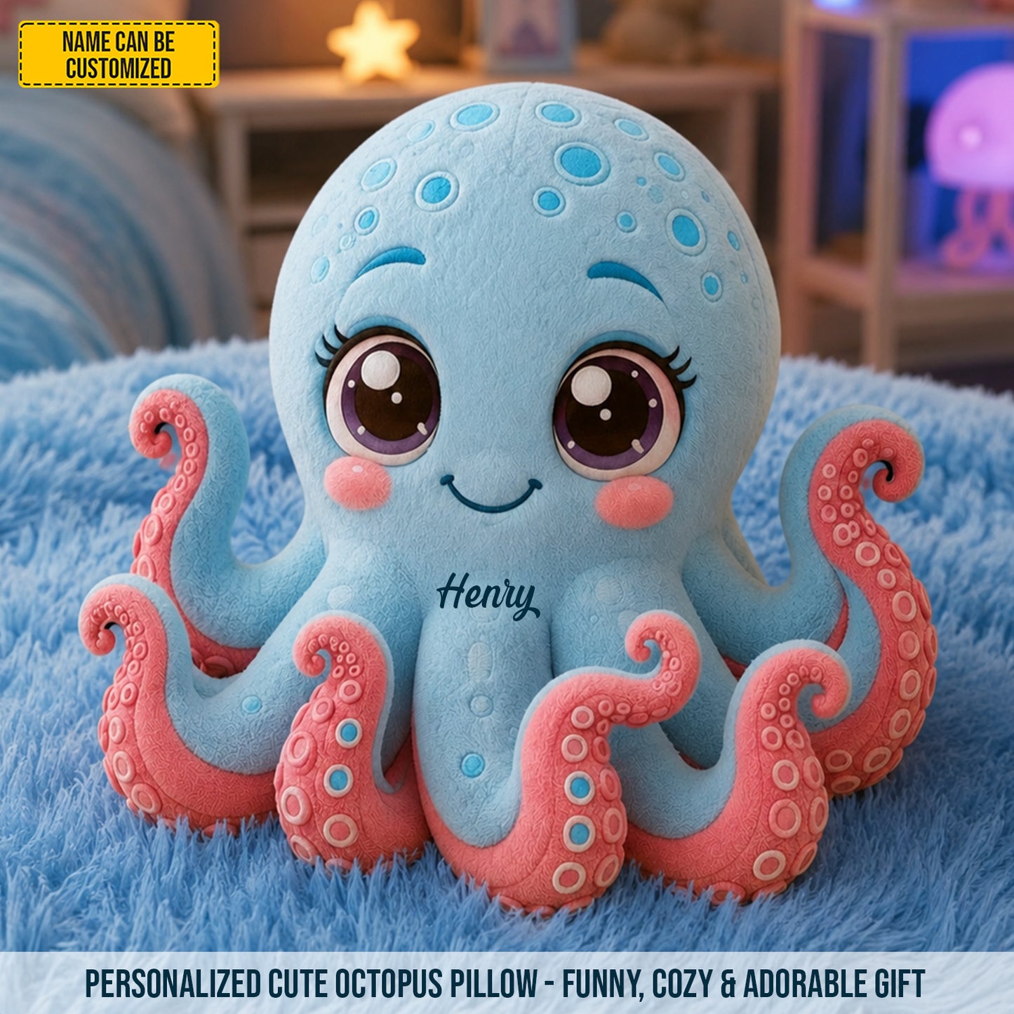 Personalized Octopus Custom Shape Pillow