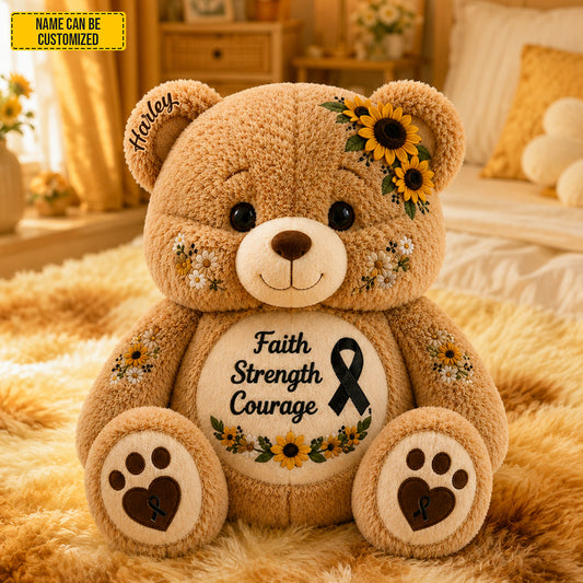 Personalized Skin Cancer  Bear Pillow