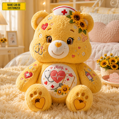 Personalized Nurse Bear Custom Shaped Pillow