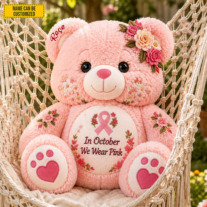Personalized Breast Cancer Bear Pillow