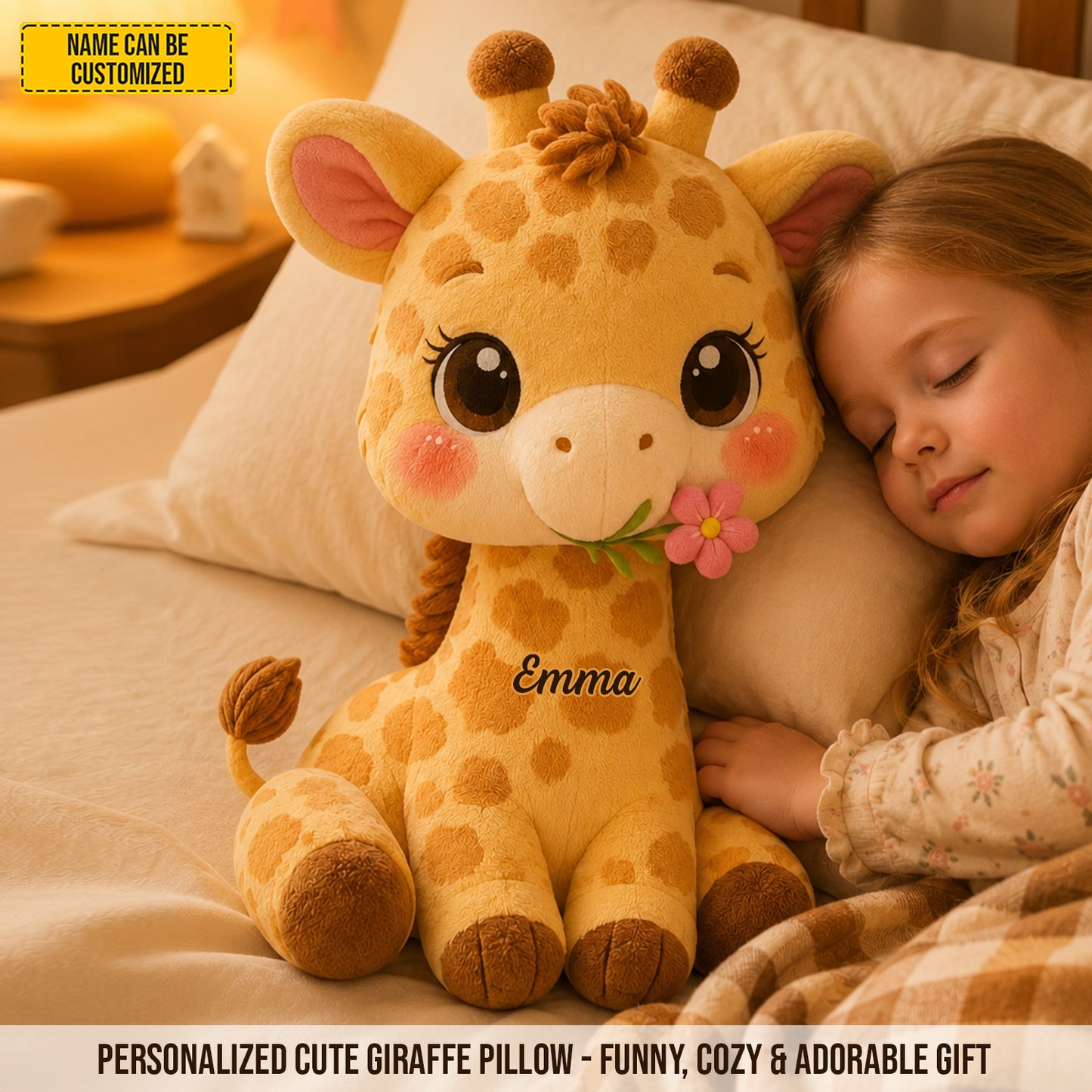 Personalized Giraffe Custom Shape Pillow
