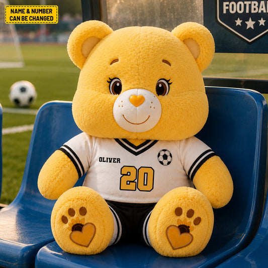 Personalized Soccer Bear Custom Shaped Pillow