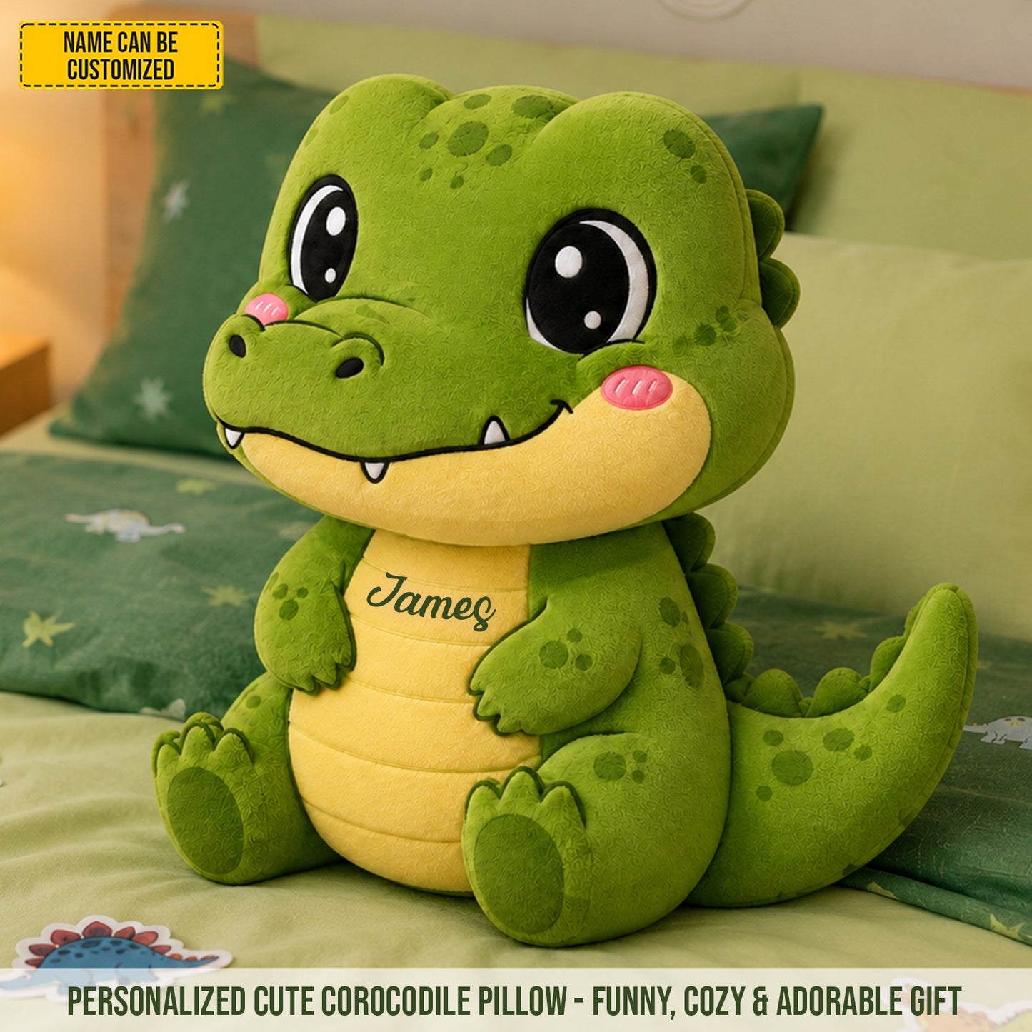 Personalized Cute Crocodile Custom Shaped Pillow