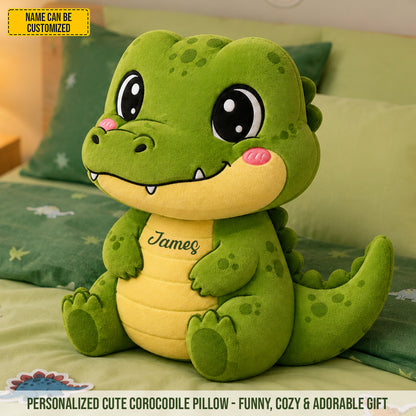 Personalized Cute Crocodile Custom Shaped Pillow