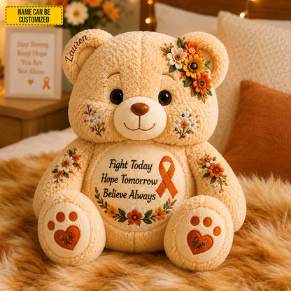Personalized Blood Cancer Bear Pillow
