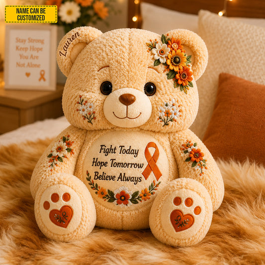Personalized Blood Cancer Bear Pillow