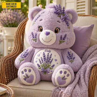 Personalized Lavender Bear Custom Shaped Pillow