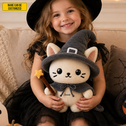 Personalized Little Kitty Witch Pillow