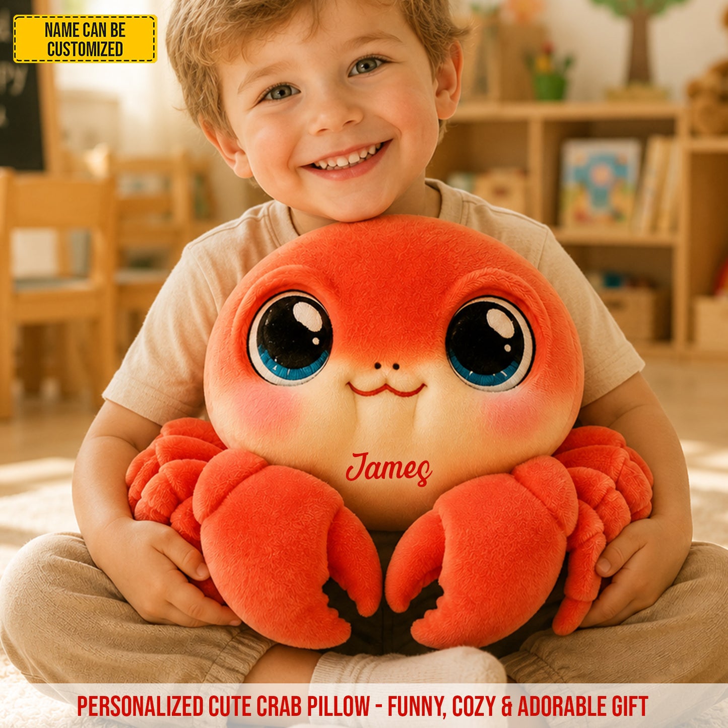 Personalized Cute Crab Custom Shaped Pillow