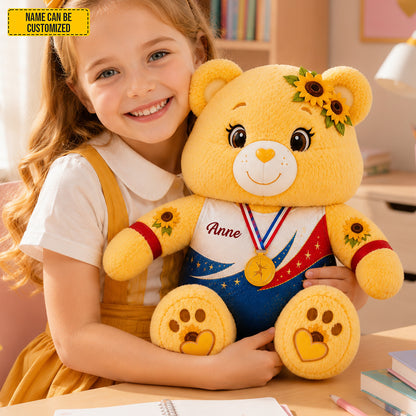 Personalized Future Gymnast Bear Custom Shape Pillow