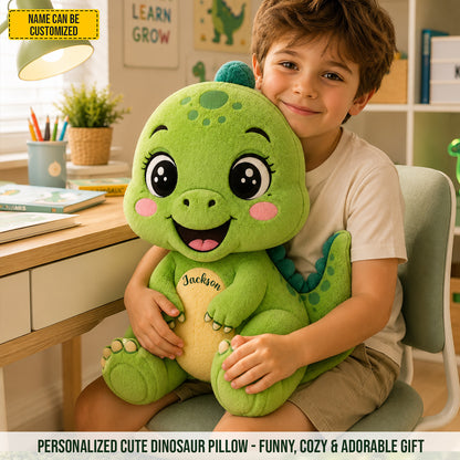 Personalized Cute Dinosaur Custom Shape Pillow