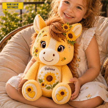 Personalized Sunflower Horse Custom Shape Pillow