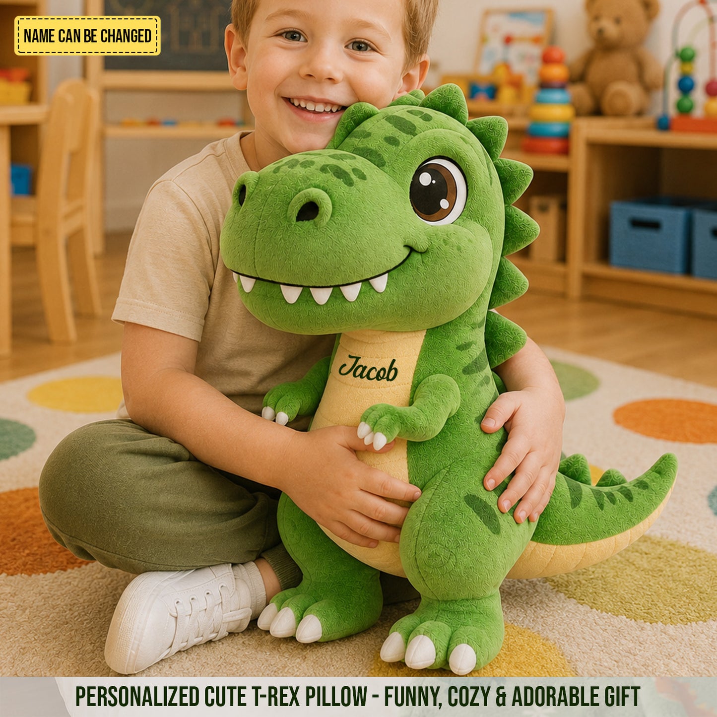 Personalized Cute T-Rex Custom Shaped Pillow
