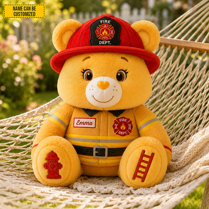 Personalized Firefighter Bear Custom Shaped Pillow