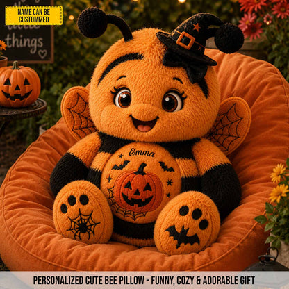 Personalized Halloween Bee Custom Shape Pillow