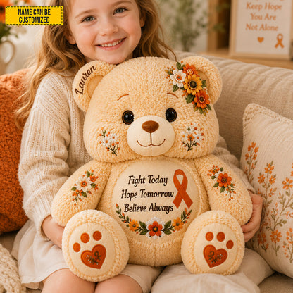 Personalized Blood Cancer Bear Pillow
