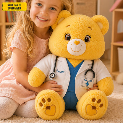 Personalized Doctor Bear Custom Shape Pillow