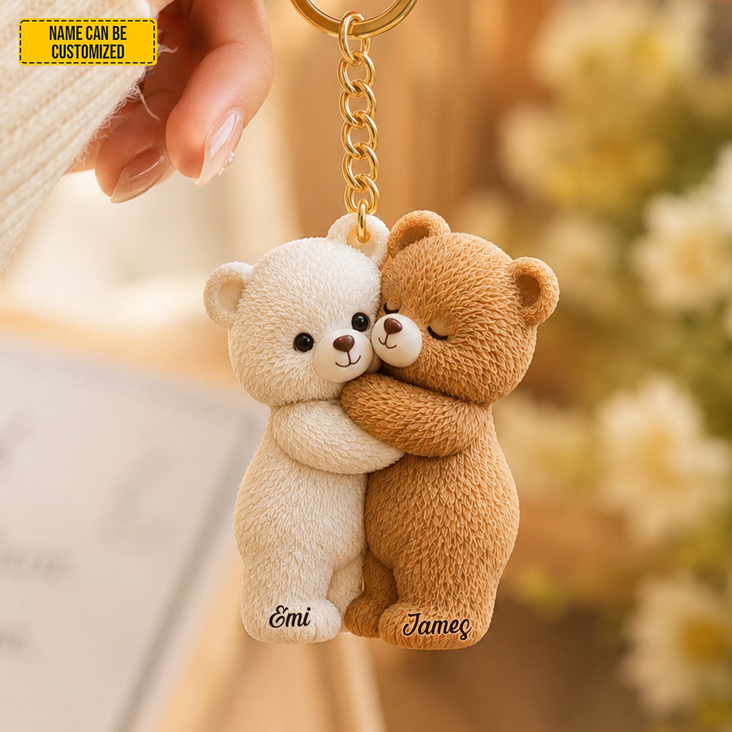 Cute Couple Bear – Personalized Bear Keychain