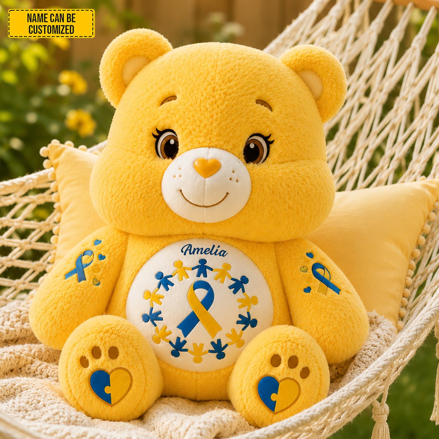 Personalized Down Syndrome Awareness Bear Custom Shape Pillow