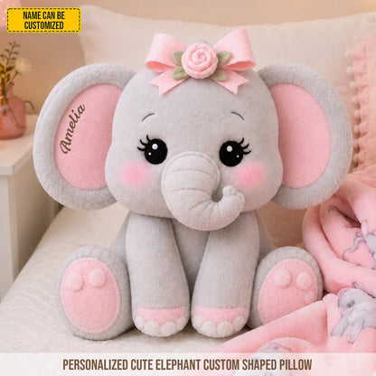 Personalized Cute Elephant Pillow