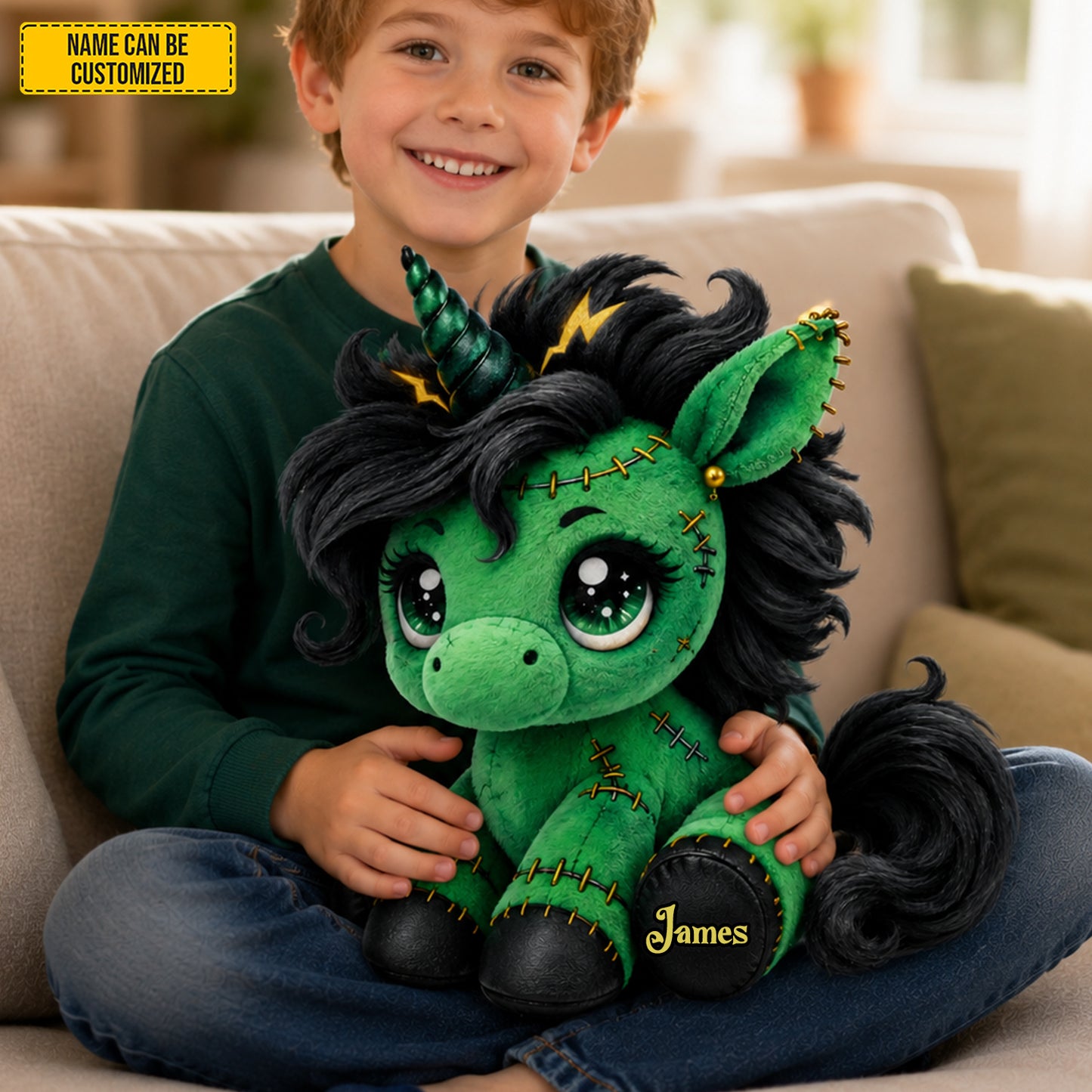 Personalized Spooky Unicorn Custom Shaped Pillow